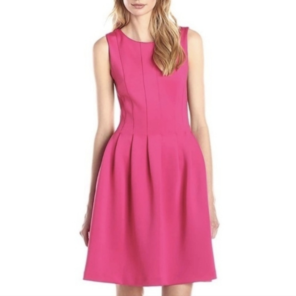 Calvin Klein Bright pink A Line Dress Sleeveless Knee Length  Size 14